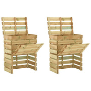 Compostiere da Giardino Doghe 2 pz 80x50x100 cm Pino Impregnato 3078136