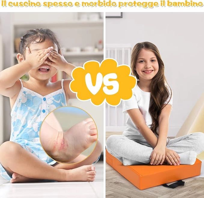 Tappeto per Bambini 6 Pezzi, Tappeto da Terra Cuscino Yoga Meditazione, per Camera da Letto e Salotto, Moderno 38x38x8cm(Quadrato)