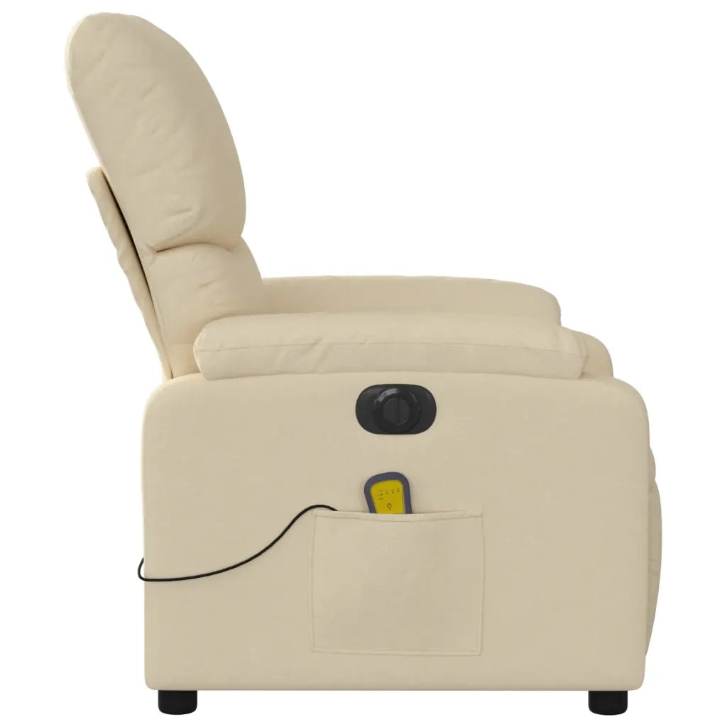 Divano Sedia-Poltrona Reclinabile Massaggiante Elettrica Crema in Tessuto 904809