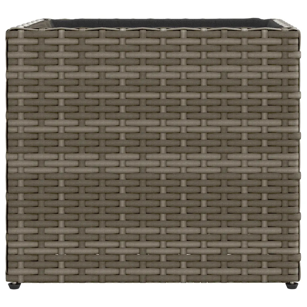 Fioriera | Cassetta per fiori | Vaso da Giardino Grigia 36x30x32 cm in Polyrattan