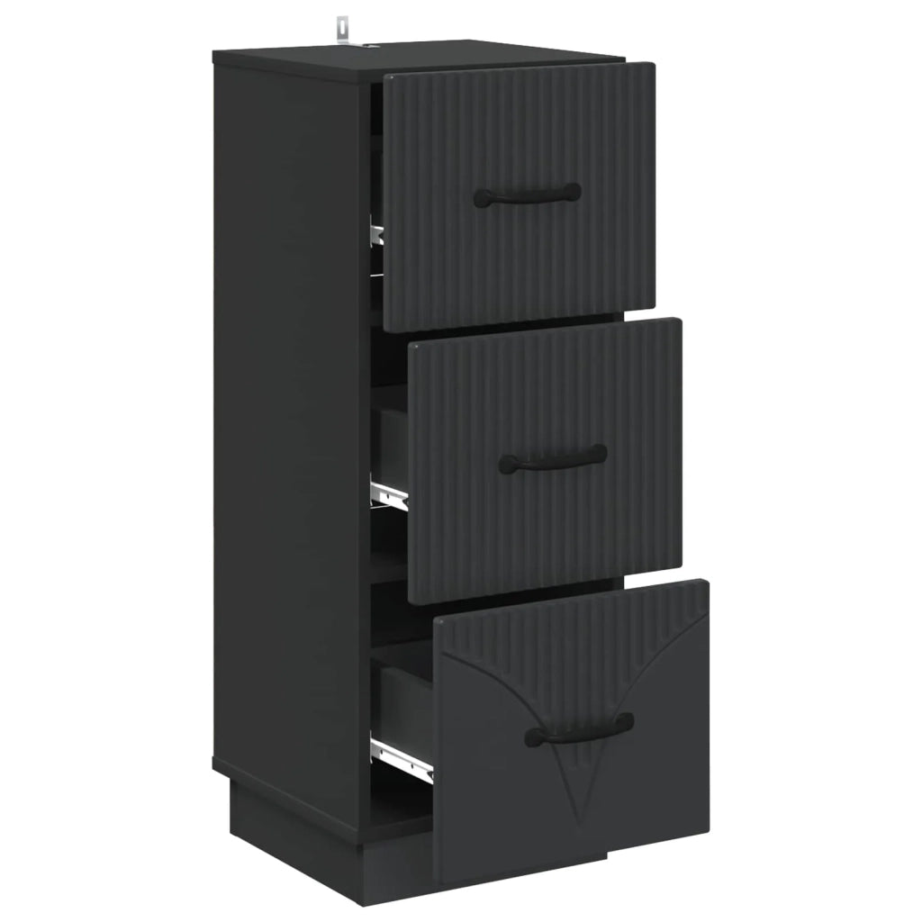 Mobile con Cassetti 33 x 34,5 x 87 cm Legno ingegnerizzato Nero 895306