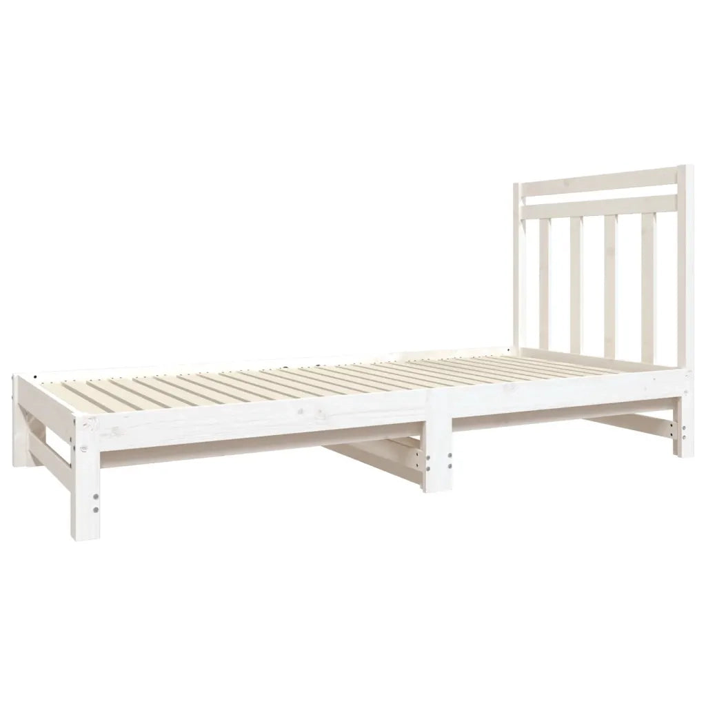 Dormeuse Estraibile Bianca 2x(90x190) cm Legno Massello di Pino cod mxl 49167
