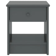 Comodino-Tavolino da notte Grigio Scuro 35x30x40 cm in Legno Massello di Pino