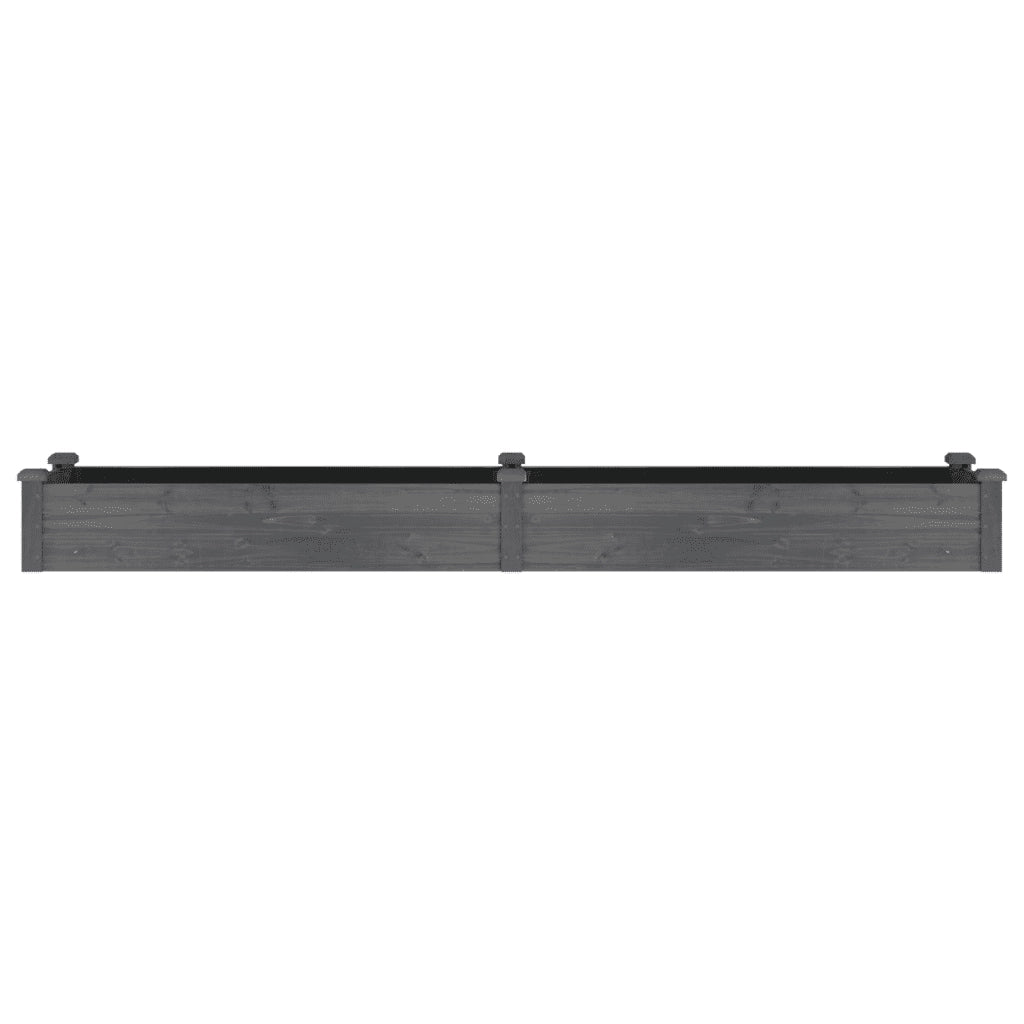 Fioriera Giardino con Fodera Grigia 240x45x25 cm Massello Abete 364297