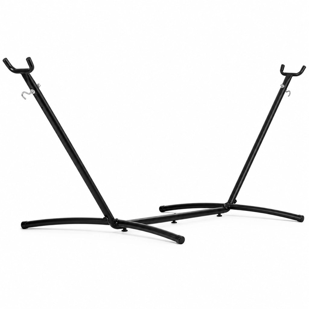 Base Per Amaca Supporto In Acciaio Verniciato A Polvere Regolabile 6 Livelli Struttura Stabile Con Piedini Antiscivolo Per Giardino Terrazzo Balcone 280 x 120 x 110 Cm Nero