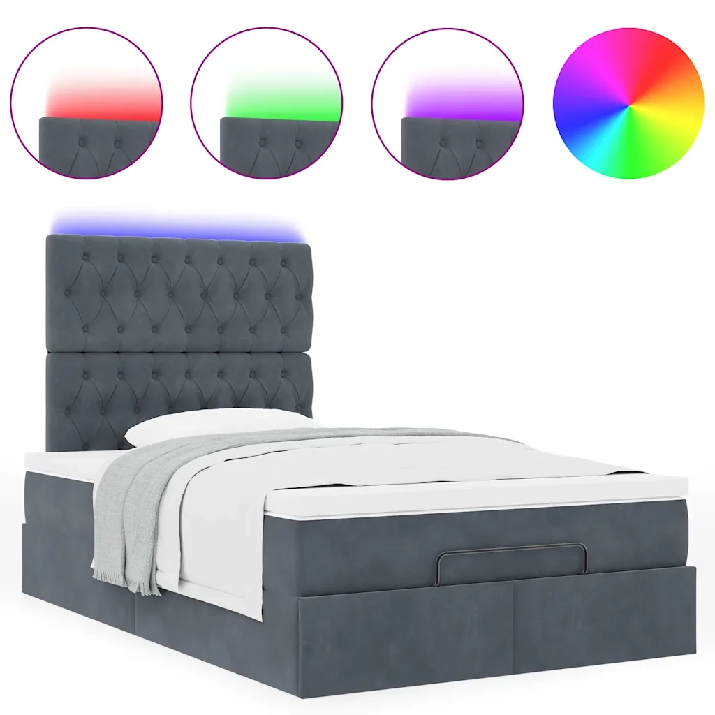 vidaXL Struttura Letto Pouf con Materassi 80x200 cm Velluto