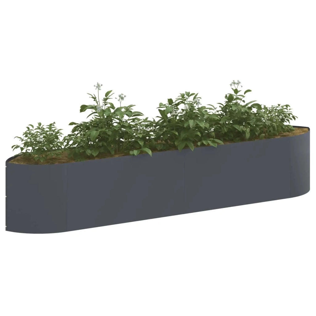 Letto rialzato da giardino Antracite 220 x 40 x 40 cm Acciaio 8011721