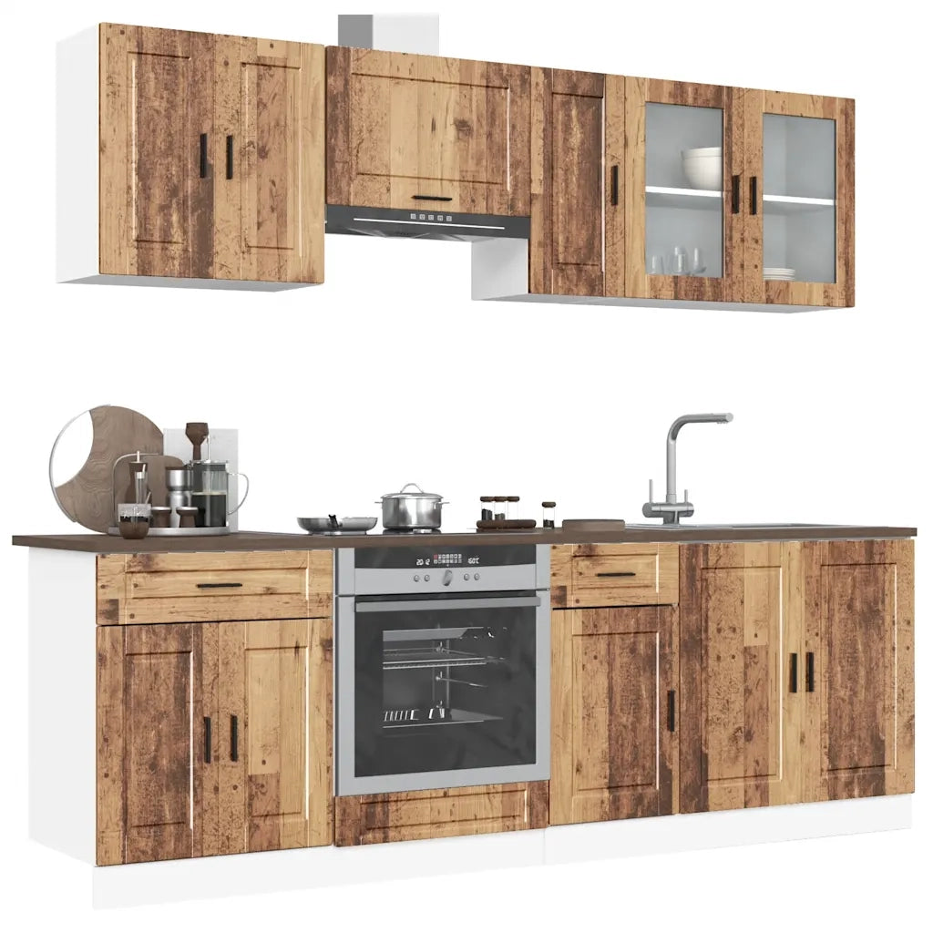 vidaXL Set Mobili da Cucina 8 pz Kalmar Legno Vecchio in Truciolato