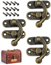 Set di 3 Viti a Gancio in Bronzo - Chiusura Rapida - Chiusura per Mobili - Materiale di Alta Qualità
