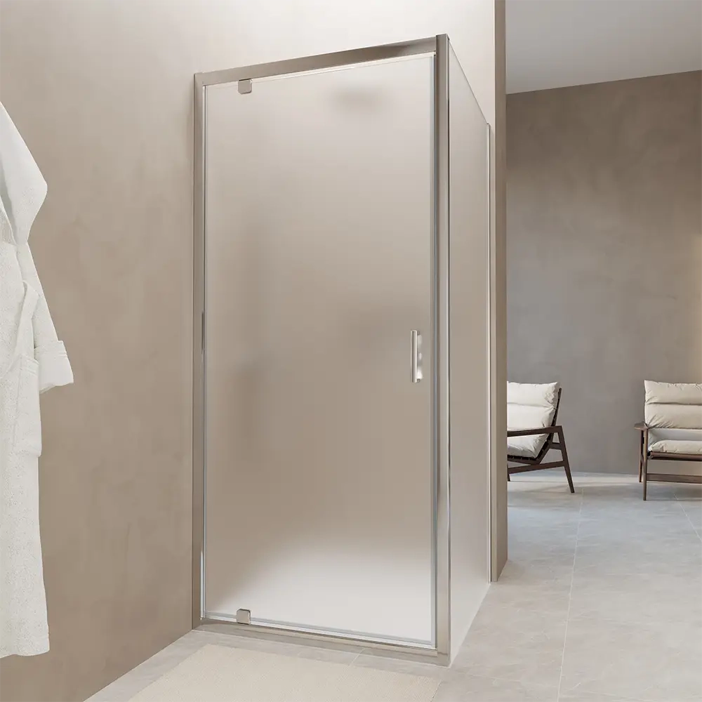 Box doccia 90x90 cm angolare apertura a battente vetro 6mm opaco | Apulia