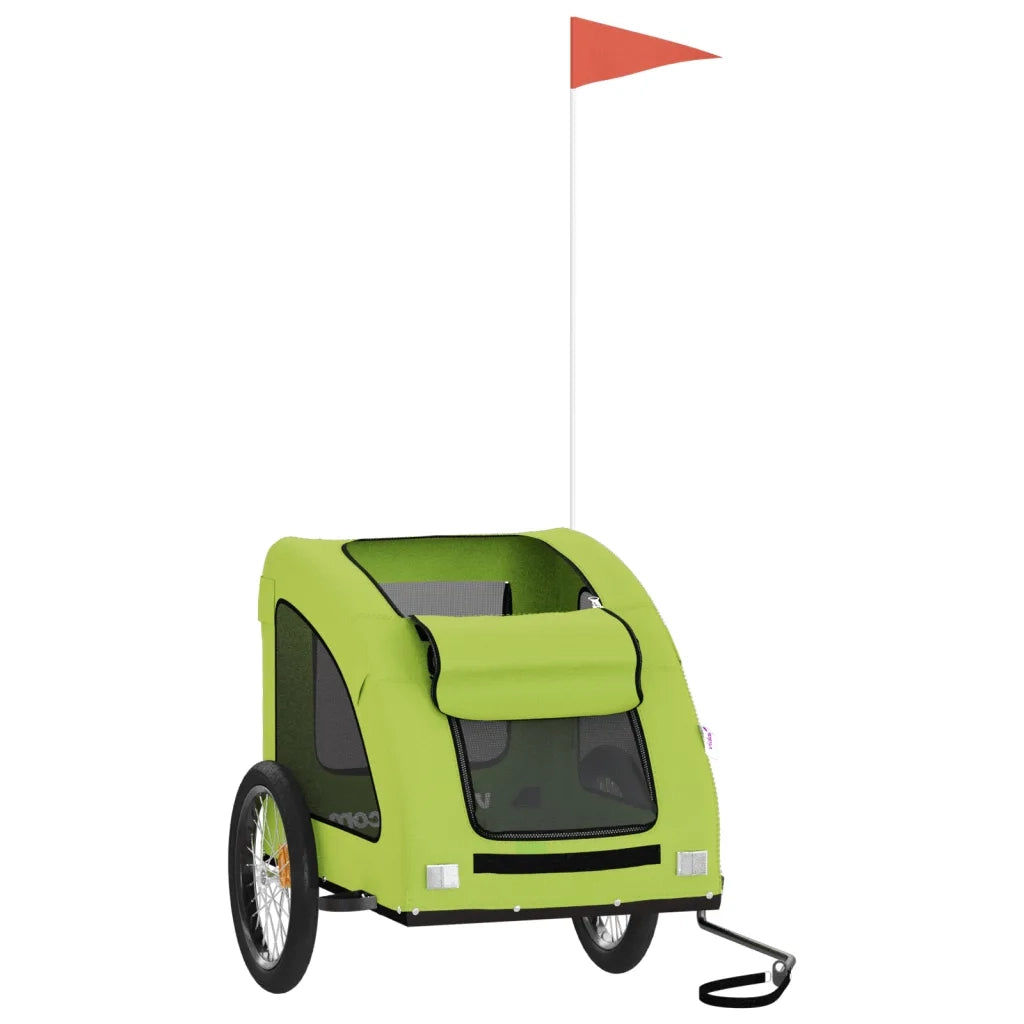 Rimorchio da Bici per Animali Verde Oxford e Ferro CFW1041169