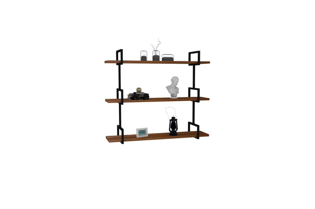 Mensola da parete in legno "Uras" - 87 x 22 x 76 cm - Noce