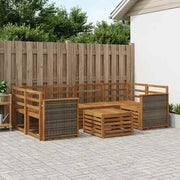 Set di divani da esterno 7 pz Naturale Legno di Acacia Massello 3384075