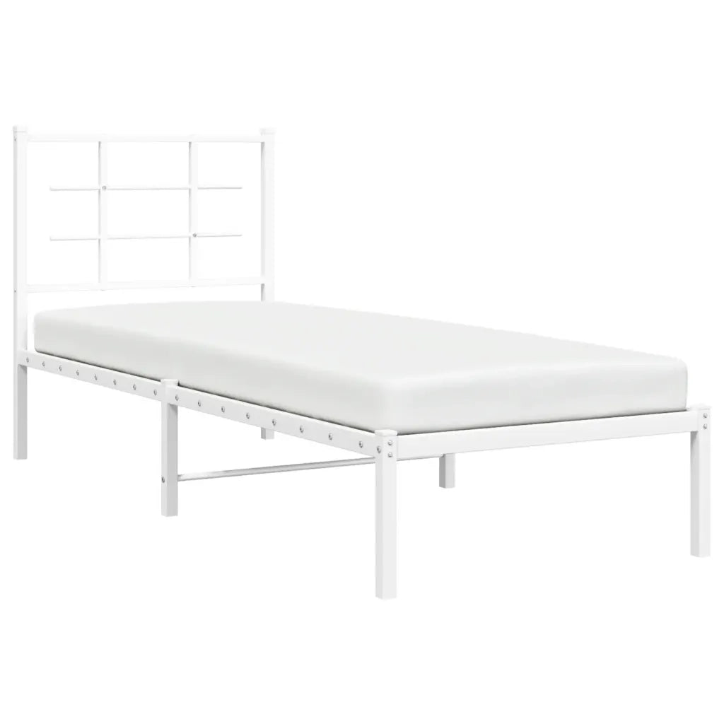 Giroletto senza Materaso con Testiera Metallo Bianco 75x190 cm 355600