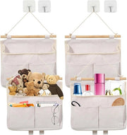 Organizzatore per bagno - Sacs di stoccaggio per la porta del bagno - 4 pezzi - Organizzatore pieghevole per la parete - Alta capacità - Grappolo autoadesivo - Bagno ufficio casa.
