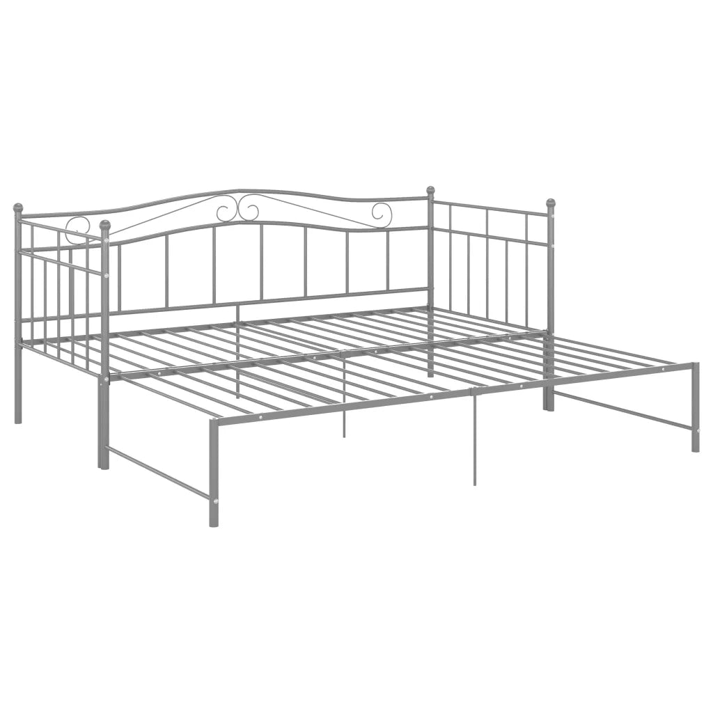 Telaio Divano Letto Estraibile Grigio in Metallo 90x200 cm