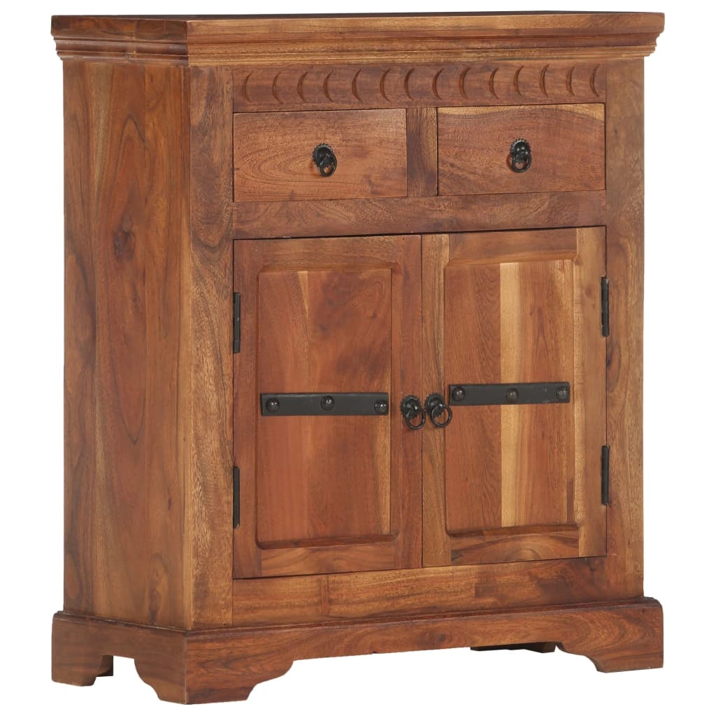 Credenza cassettiera cassettiera mobile contenitore organizer cucina soggiorno soggiorno 63 x 30 x 75 cm legno massello di acacia marrone 02_0029635