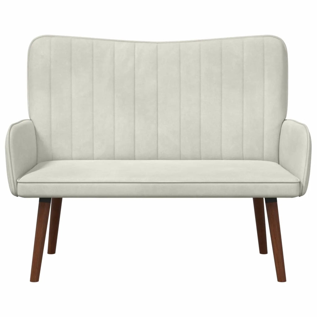 Sofa a Due Posti Crema 115 x 61 x 87 cm Velluto