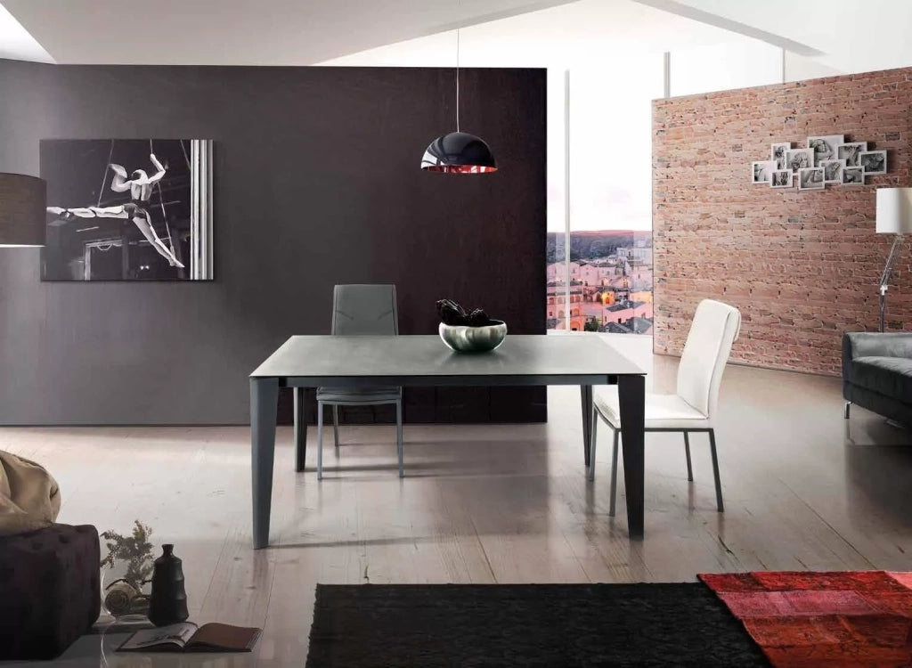 Tavolo in vetro grigio grafite allungabile misura l.160 p.90 h.77 (1601) - Mobili 2G