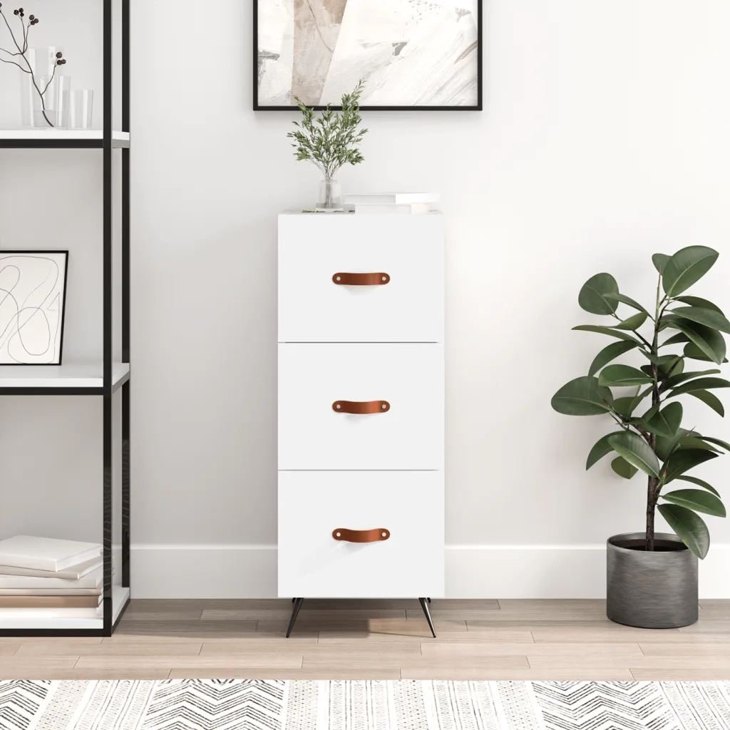 Credenza Bianca 34,5x34x90 cm in Legno Multistratocod mxl 78935