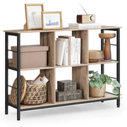 Libreria a 3 ripiani stile industriale 9 cubi per soggiorno ufficio corridoio cucina 33 x 120 x 80 cm marrone 12_0006399
