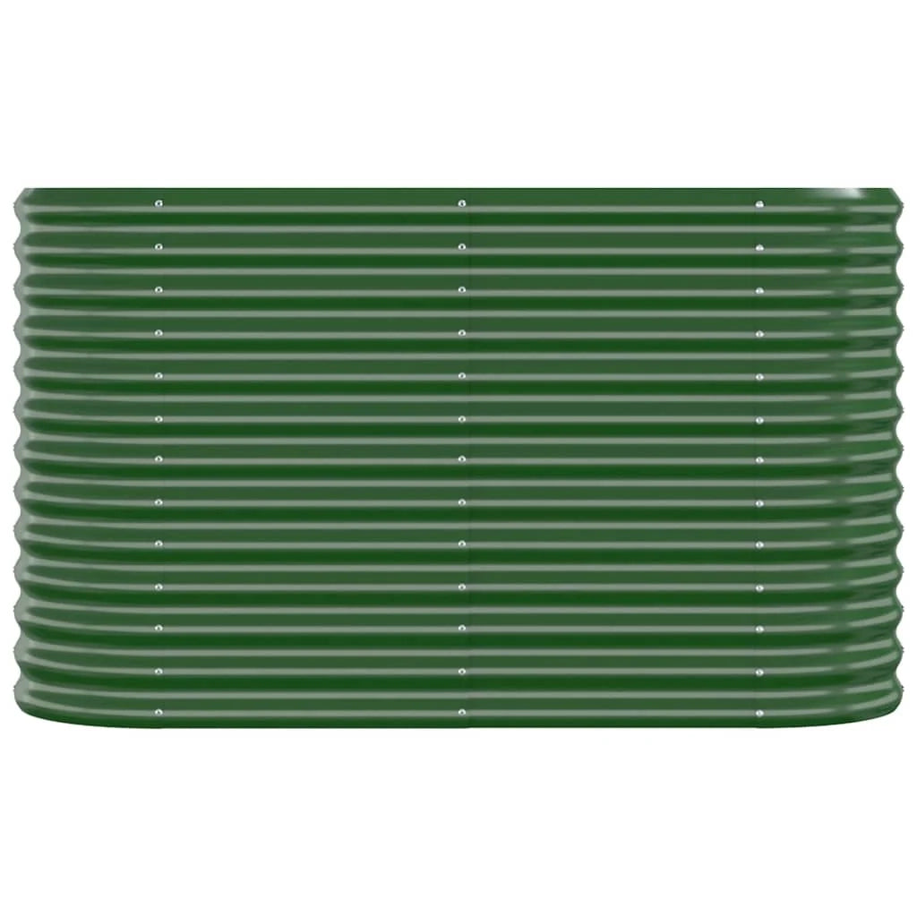 Fioriera rialzata per piante e fiori adatta per terrazze e giardini in acciaio verniciato a polvere 114 x 40 x 68 cm verde 02_0039574