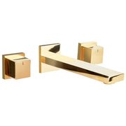Rubinetto Miscelatore per lavabo a parete in ottone oro 3 fori per rubinetti doppia leva
