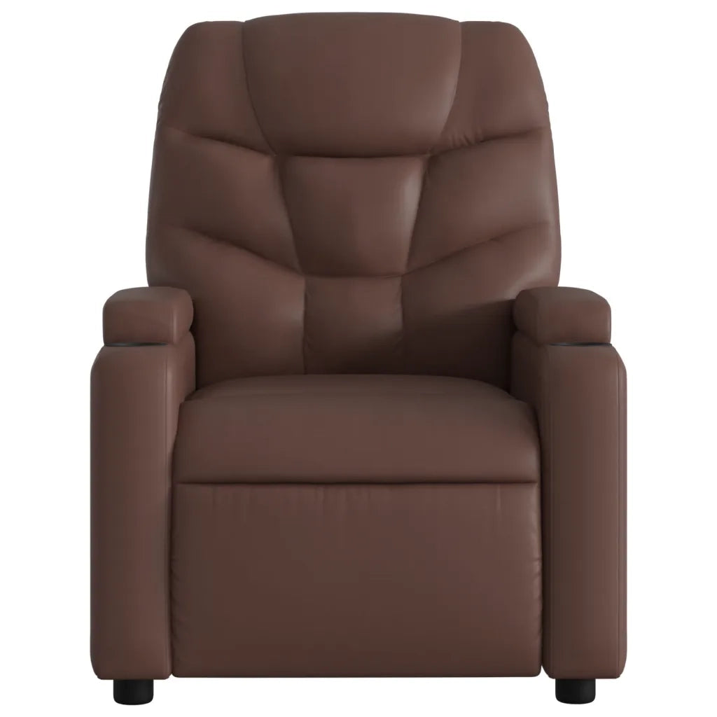 Divano Sedia-Poltrona Reclinabile Marrone in Similpelle 483730