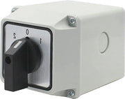 Wisselschakelaar universale 25 A 380 V acqua resistente con box di comando IP65 - scatola robusta - 3 posizioni rotativi - 12 morsetti a vite - LW26-25/3.