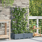 Vaso da giardino 2 pcs Grigio Chiaro Plastica 42002896