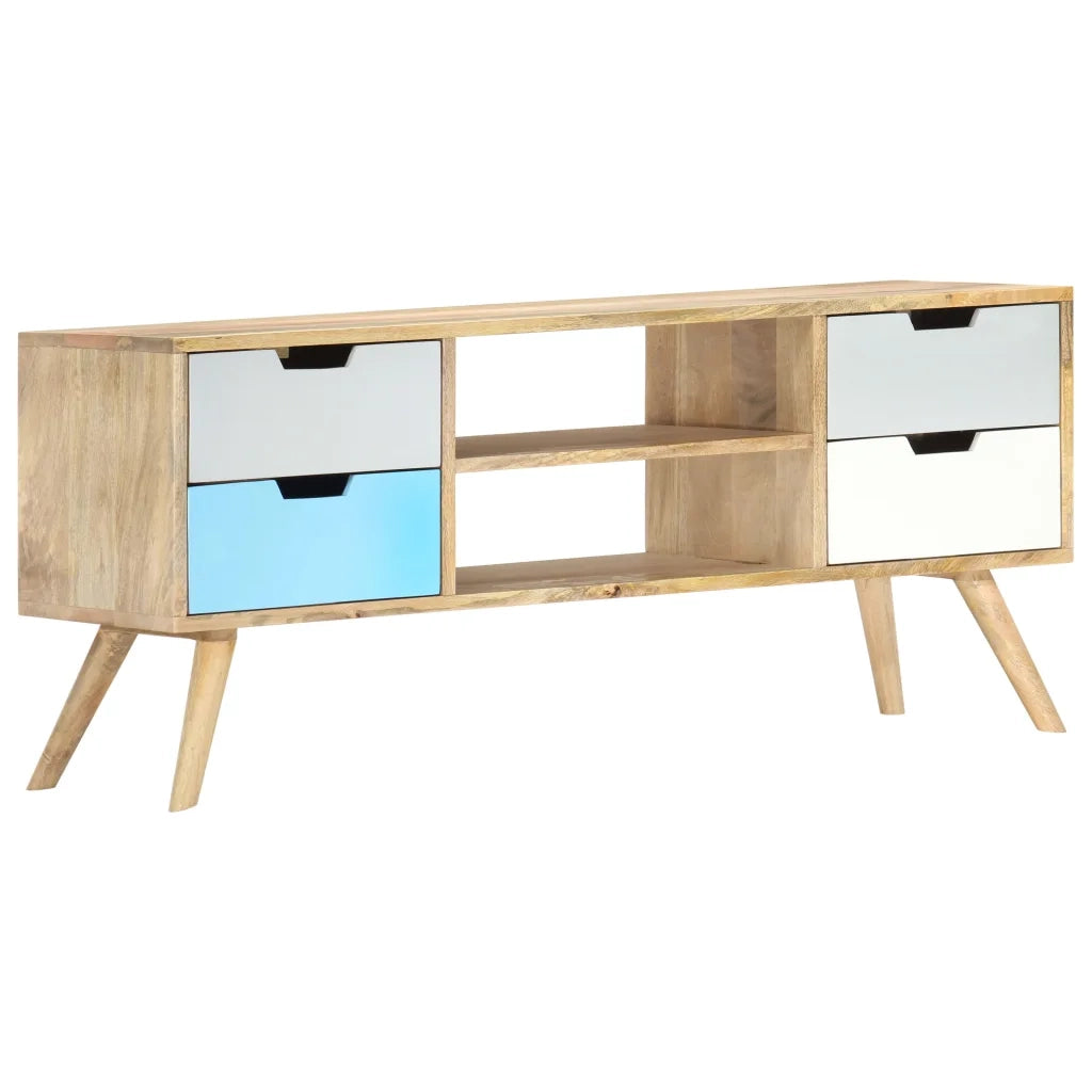 Mobile Porta TV 110x35x48 cm Legno Massello di Mango 286483