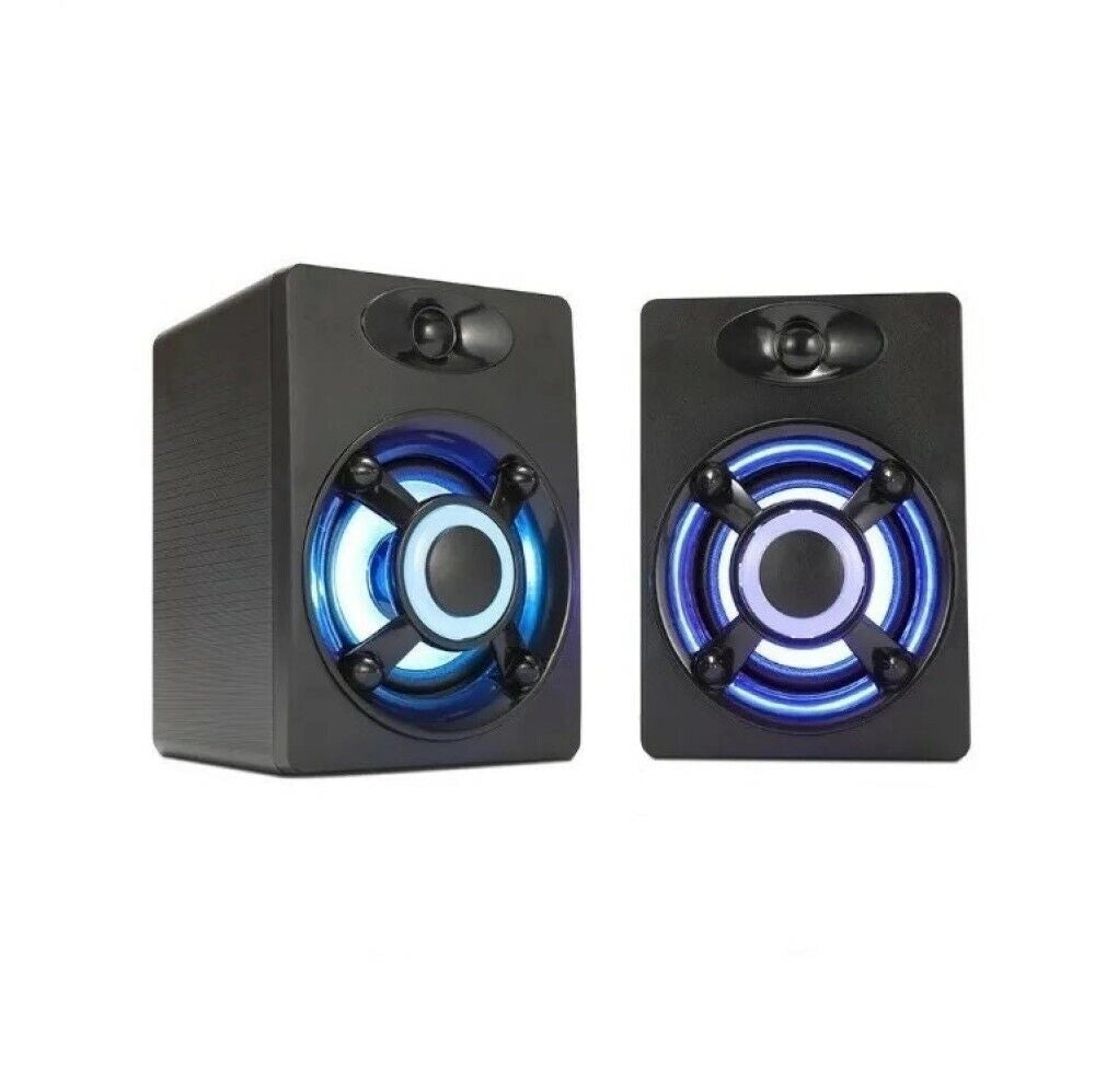 Casse audio 2.0 aux USB altoparlanti luce RGB per PC notebook 3W x 2 AB-Q337