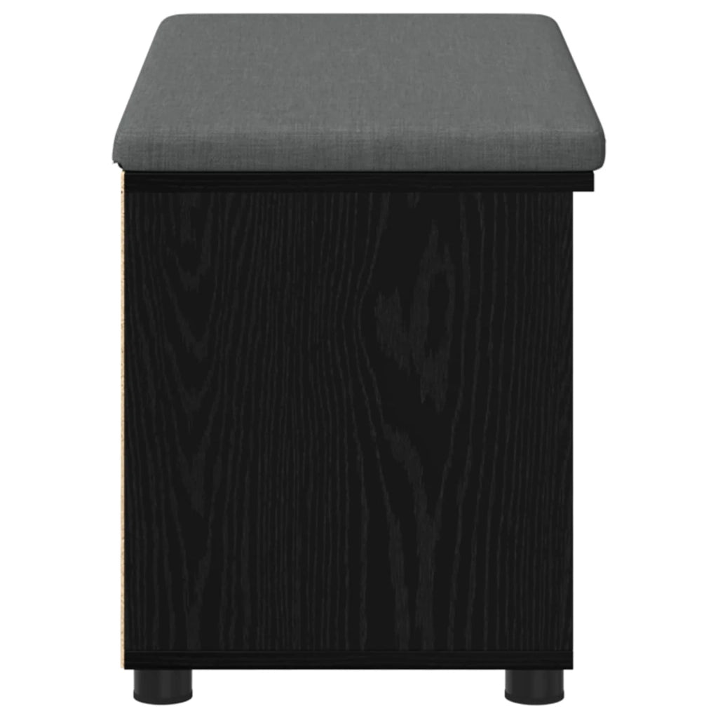 Panca per ingresso con cuscino-Sgabello-Panca da Corridoio Rovere Nero 80 x 38 x 46 cm 859030