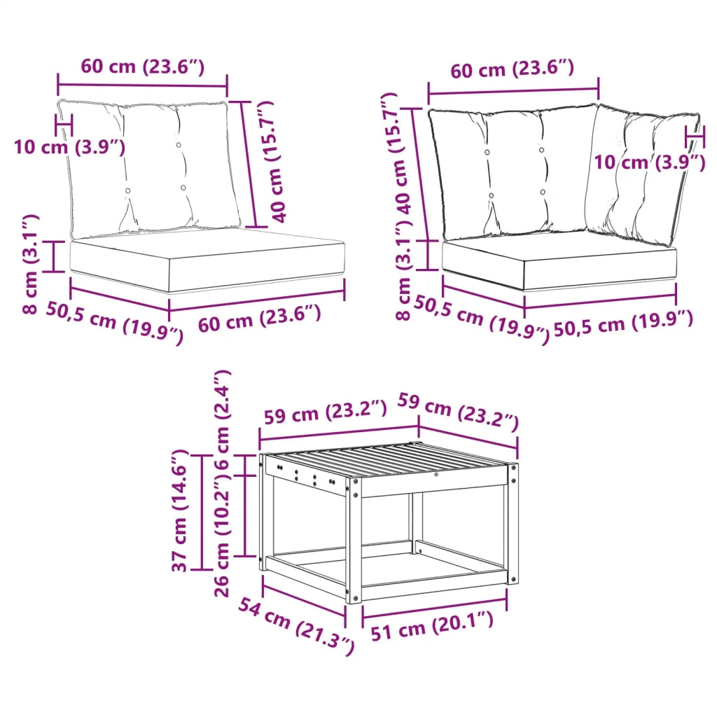 Set di divani da esterno con cuscino 8 pcs Bianco e Beige 3389319