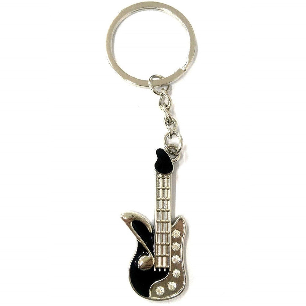 Trade Shop - Set 12 Pezzi Bomboniera Bomboniere Argento Chitarra 5,5cm Chiavi Portachiavi -