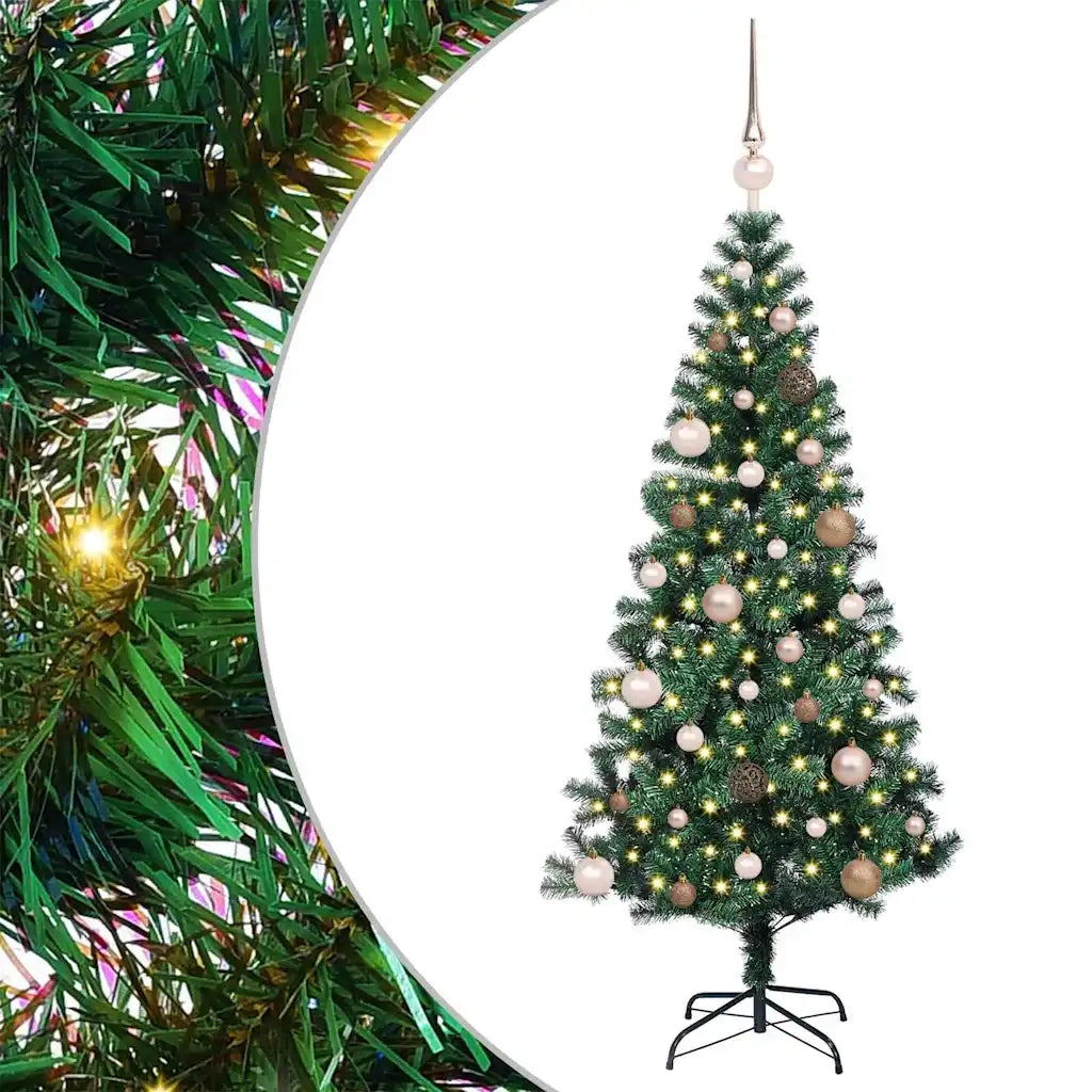 Albero di Natale | Decorazioni natalizie artificiale con luci integrate Verde 150 cm