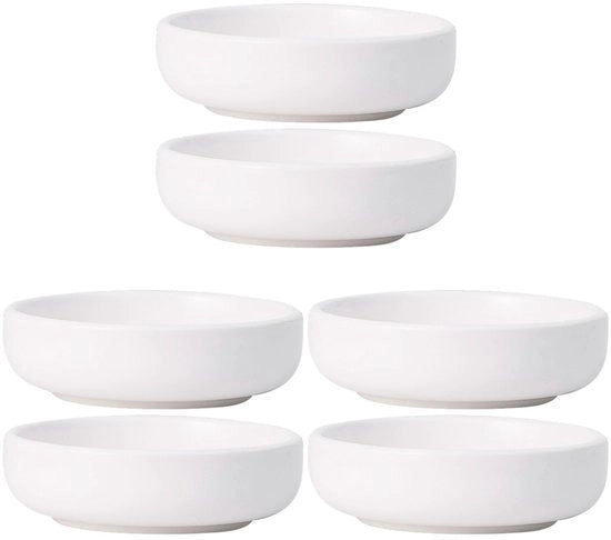 Set di contenitori ceramici per salse - 6 pezzi - Bianco - Ideale per la soia - Perfetto per feste a casa