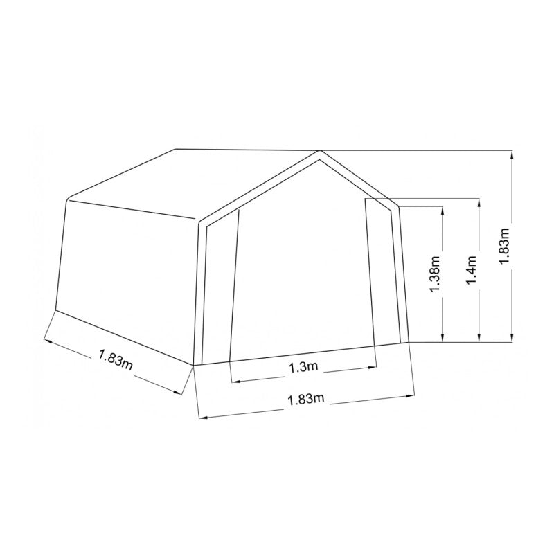Casetta da giardino in telo rinforzato 1,83x1,83 m – polietilene 195 g/m² – con porta zip – verde da esterno – AT1818 Foresta