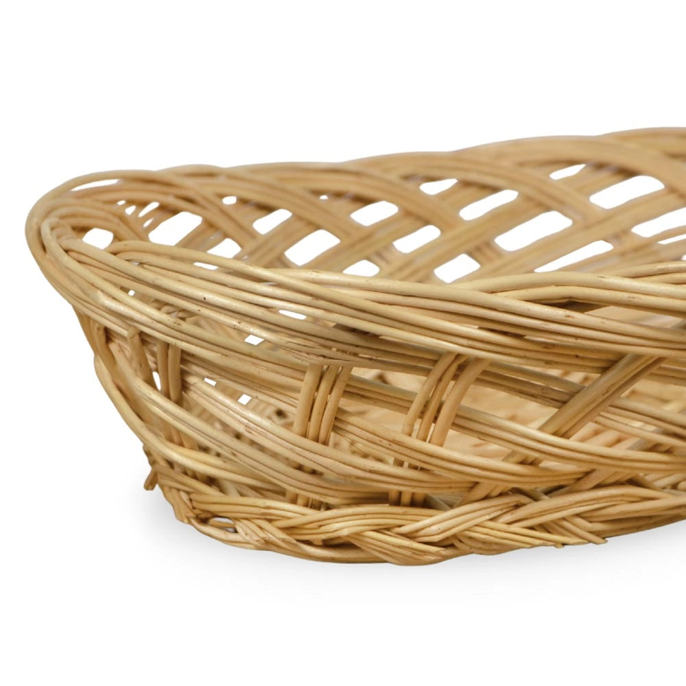 Ceste cestini portapane ovali x 10 intrecciate a mano 25,5 x 22 x h 8 cm