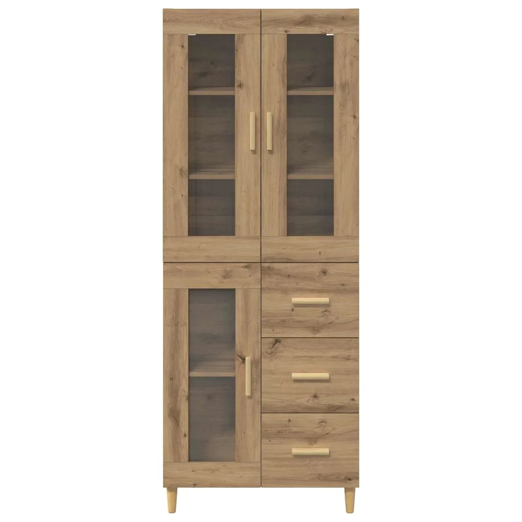 Credenza | Madia | Buffet da pranzo | Armadio da pranzo con cassetto Rovere artigianale 69,5 x 34 x 180 cm