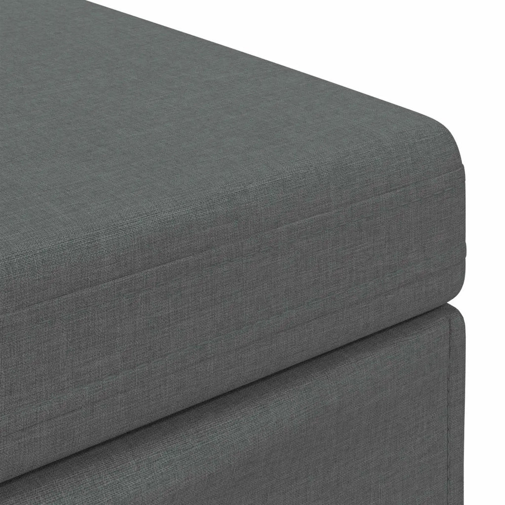 Pouf Grigio scuro Tessuto e Legno Ingegnerizzato 876759