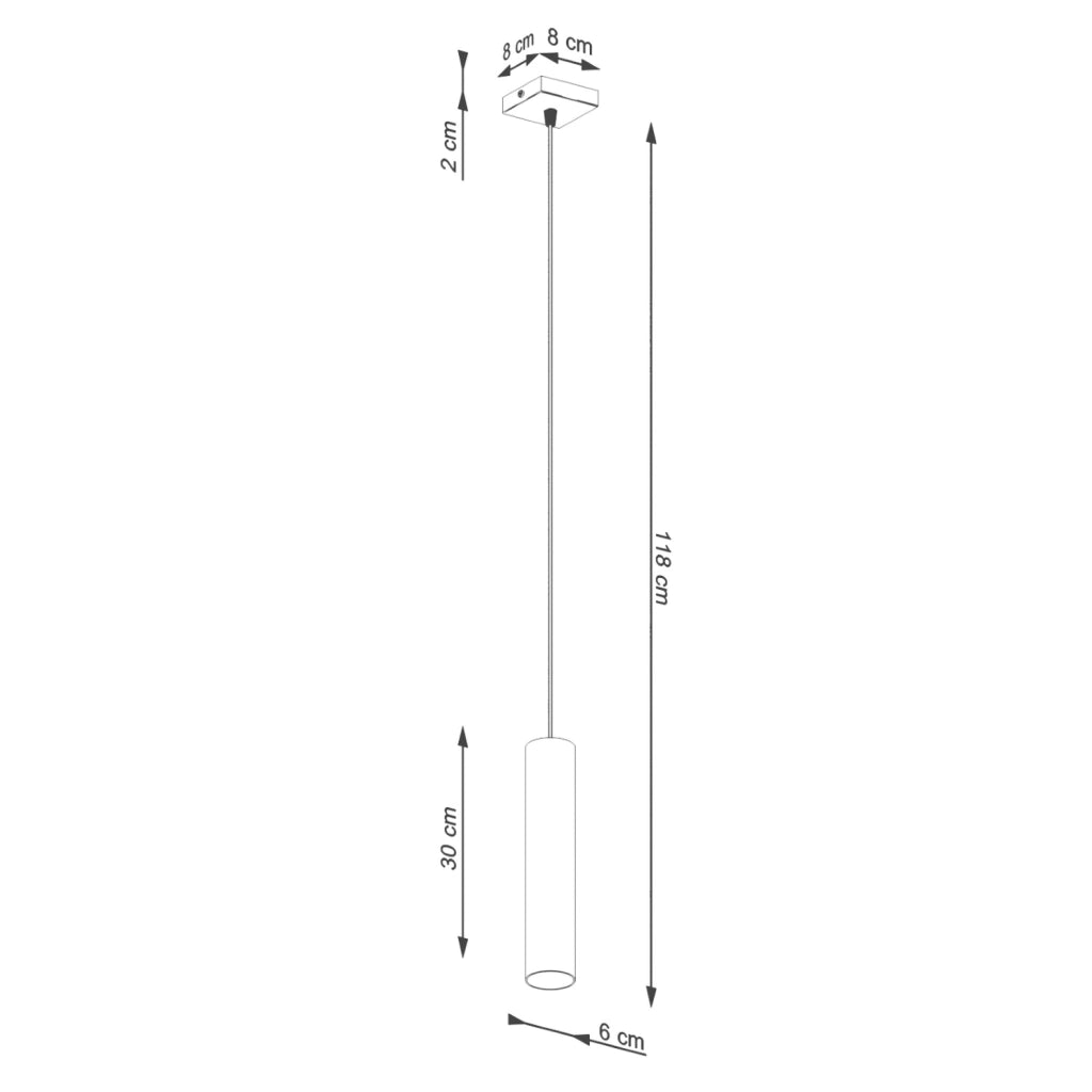 Lampada a sospensione MODENO ocra rossa tubo 30cm GU10