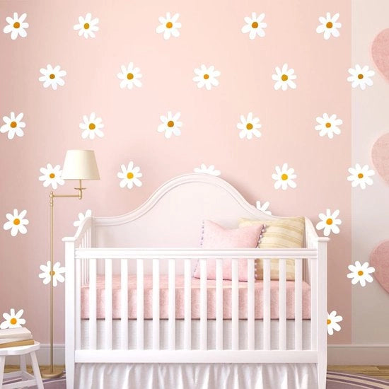Decorazione per Parete con Sticker di Fiori Bianchi, 36 pezzi, per la Serra e la Decorazione della Sala