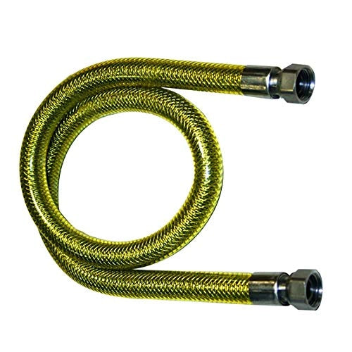 Tubo flessibile 2 metri per gas metano e gpl certificato acciaio inox ff 1/2 cucina