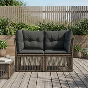 Divano da giardino 2-Numero di posti Grigio polyrattan 42026696