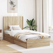 Struttura del letto con stoccaggio e testata Rovere Sonoma 3414051