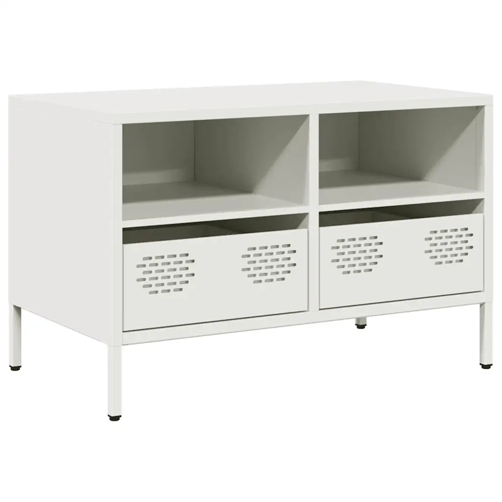 Mobile TV Bianco 68x39x43,5 cm in Acciaio Laminato a Freddo 851321