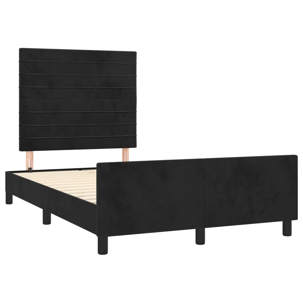 Giroletto con Testiera Nero 120x200 cm in Velluto cod mxl 63398