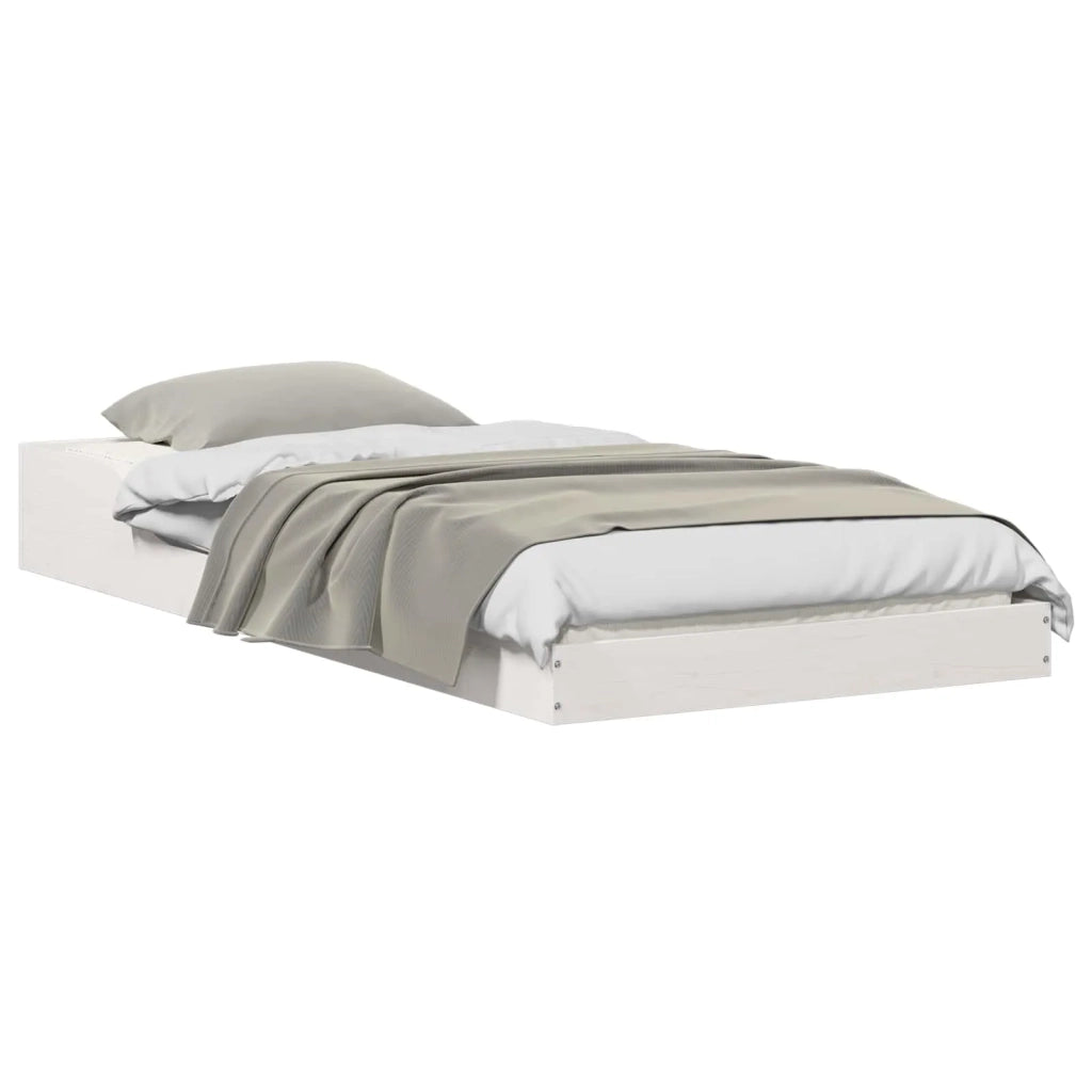 Struttura del letto Bianco 75 x 190 cm Pino massello 873341
