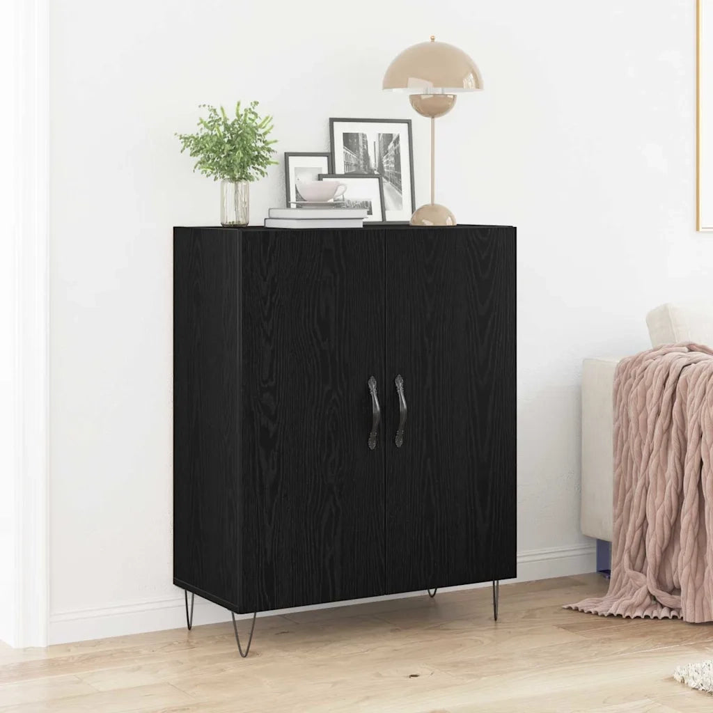 Credenza Rovere Nero 69,5 x 34 x 90 cm Legno multistrato 862873